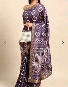 Purple Printed Saree