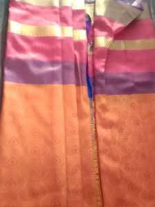 orange &amp; royal blue Saree