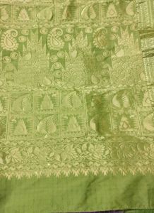 Purple Mangalagiri Checks Cotton Silk Handloom