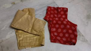 Golden Readymade Saree Blouse