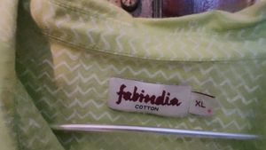 Fabindia Green Printed Tunic Shirt