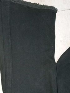 Black Frayed Hem Jeans