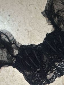 URBANIC: Black Lace Puff Sleeve Corset Top🖤