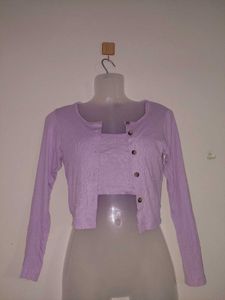 Lilac cropped two-piec top set