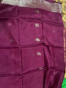 Purple &amp; Silver Sari Fabric