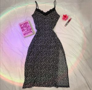 Black & White Midi Slip Dress
