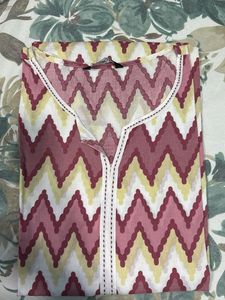 Pink Zigzag Print Kurta