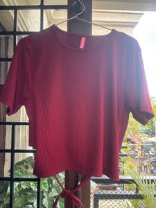 Ribbed Tie-Back Top