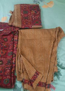Beautiful Cotswool Kurta Pant With Stole