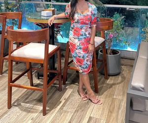 Sexy Ruched Floral Dress