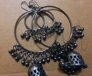 Oxidised Black Jhumka