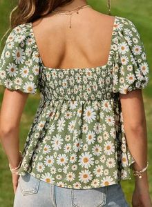 Floral Print Green Top
