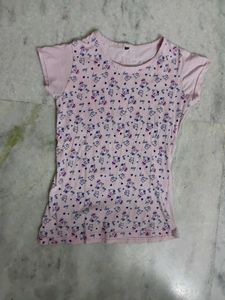 Cute Girls' Pink Graphic Tee