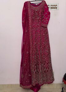 pink Embellished Anarkali (Size L)