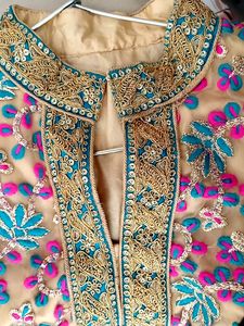Full Embroidered Anarkali Kurta With Front Slit