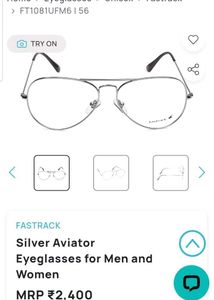 Fastrack Original Aviator Style Silver Eyeglasses