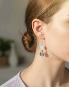 Astronaut Moon Aura Quartz Earrings