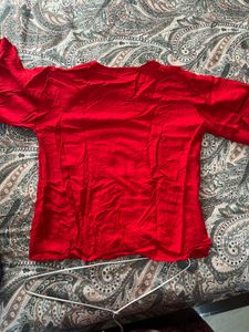 Red Top With Bell Sleeves