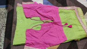 Beautiful Parrot Green Color Chiffon Saree