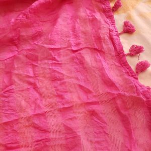 Pink Scarf with Tassels