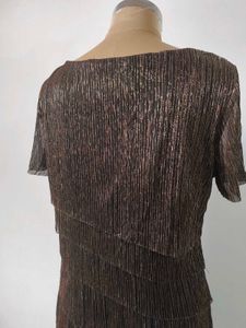 Vintage Metallic Tiered Dress