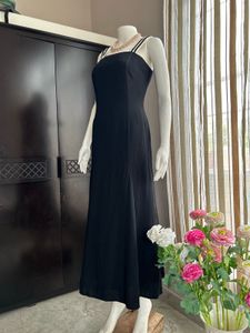 Solid Black A line dress