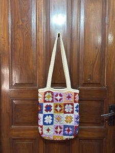 Floral Patchwork Crochet Bali Bag