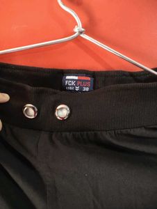 Black Track Pants with White Stripe
