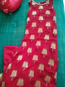 Red And Golden Dress Set