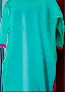 Teal &amp; Pink Kurta With Duppatta