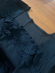 Black Ruffle Top