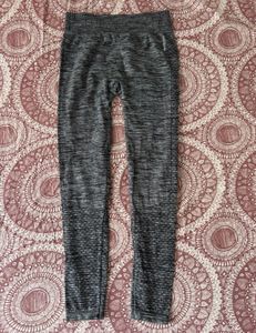 HRX Charcoal Grey Yoga Seamless Solid Tights