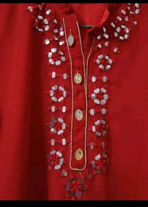 Elegant Red Embroidered Kurta