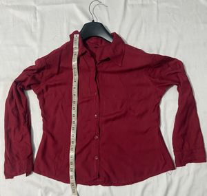 Ladies Maroon Formal Shirt