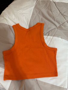Orange Ribbed Tank Top