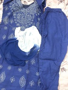 Blue Embroidered Kurta