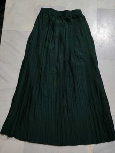 Emerald Green Pleated Maxi Skirt