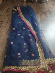 Navy Blue Colour Net Saree