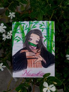 Handmade Nezuko Kamado Drawing 🌸