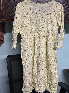 Vintage Style Yellow Print Dress