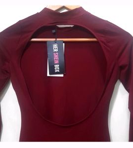 Maroon Bodycon Dress
