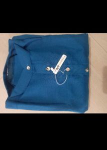 Elegant Pain Pure  Cotton RamaBlue Kurta