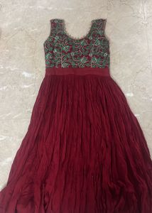 Maroon Umbrella Dress
