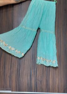Elegant Blue Sharara Set With Dupatta