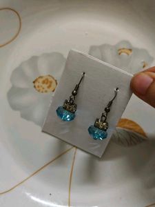 Blue Crystal Drop Earrings