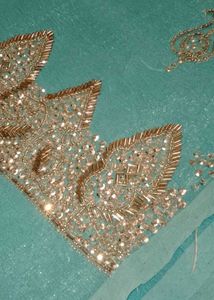 Teal Saree with Silver Embellishments