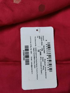 Women Saree Mall Silk Blend Zari Pink Suit Fabric