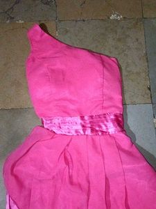 Pink One-Shoulder Dress