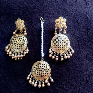 Fancy Earings with Mangtikka