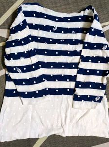 Striped Sweat Top 🤍💙